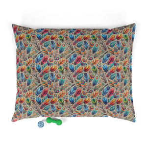 Cozy Cotton Pet Bed Colorful Feathers Design Dipaliz - Beds