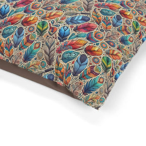 Cozy Cotton Pet Bed Colorful Feathers Design Dipaliz - Beds