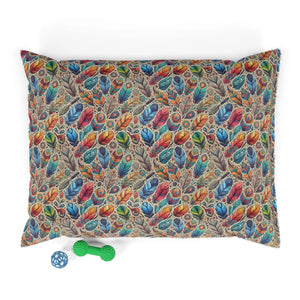 Cozy Cotton Pet Bed Colorful Feathers Design Dipaliz - Beds
