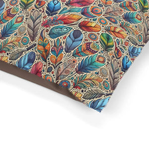 Cozy Cotton Pet Bed Colorful Feathers Design Dipaliz - Beds