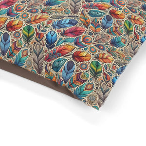Cozy Cotton Pet Bed Colorful Feathers Design Dipaliz - Beds