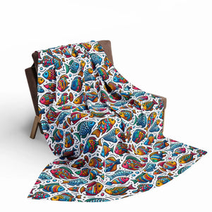 Colorful Fish Arctic Fleece Blanket Throw - Dipaliz - Blankets