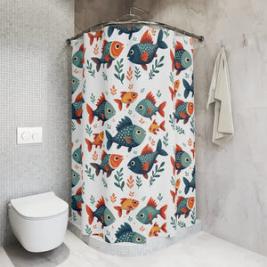 Underwater Oasis Colorful Fish Shower Curtain - Dipaliz - 71’’ × 74’’ - Curtains