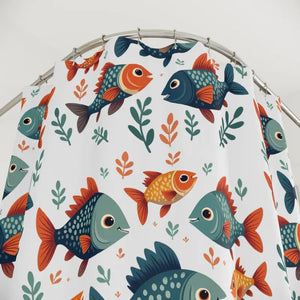 Underwater Oasis Colorful Fish Shower Curtain - Dipaliz - 71’’ × 74’’ - Curtains