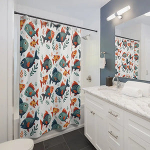 Underwater Oasis Colorful Fish Shower Curtain - Dipaliz - 71’’ × 74’’ - Curtains