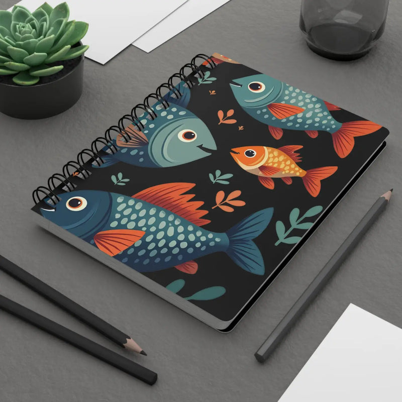 DipaliZ Colorful Fish Spiral Bound Journal