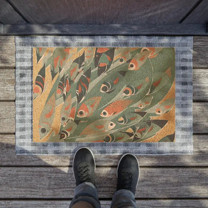 Splash Into Color with our Fish Coir Coconut Doormat - 24’’ x 16’’ Home Decor