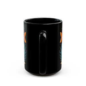 Vibrant Colorful Fishes Black Ceramic Mug - Dipaliz - Mugs