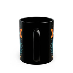 Vibrant Colorful Fishes Black Ceramic Mug - Dipaliz - Mugs