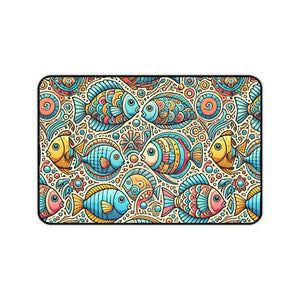 Elegant Colorful Fishes Desk Mat - Anti-slip Backing - Dipaliz - Workstation & Cubicle Accessories