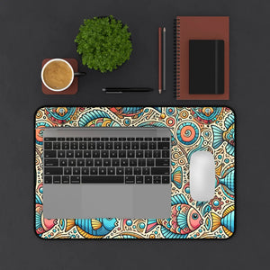 Elegant Colorful Fishes Desk Mat - Anti-slip Backing - Dipaliz - Workstation & Cubicle Accessories