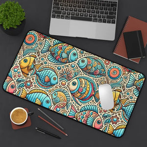 Colorful Fishes Desk Mat - Elegant Anti-slip Design - Dipaliz - Workstation & Cubicle Accessories