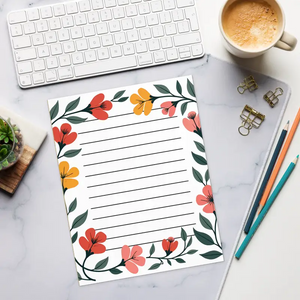 Floral Border Notepad - Colorful Design to Spark Creativity - Dipaliz - Notepads