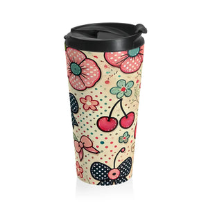 Vibrant Floral Stainless Steel Travel Mug - Garden Design - Dipaliz - Thermoses