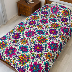 Floral Velveteen Plush Blanket – Soft - Dipaliz - Blankets