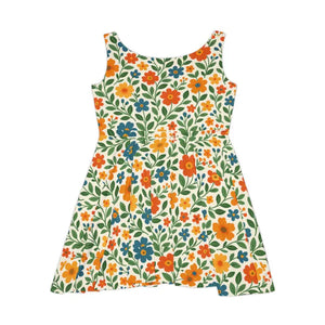 Women’s Skater Dress - Colorful Floral Print for Beach Days - Dipaliz - Dresses