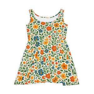Women’s Skater Dress – Colorful Floral Print - Dipaliz - Dresses - Xs