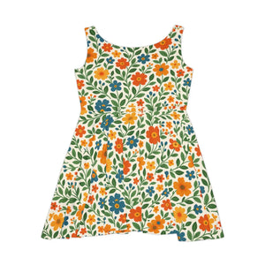 Women’s Skater Dress – Colorful Floral Print - Dipaliz - Dresses - Xs