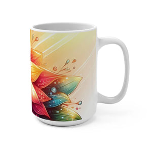 Lush 15oz Colorful Flower Mug - Ceramic Morning Gift - Dipaliz - Mugs