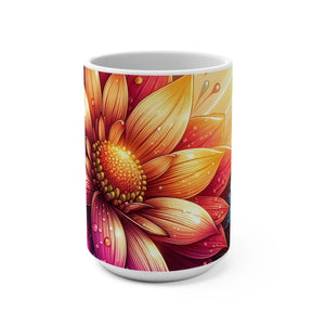 Lush 15oz Colorful Flower Mug - Ceramic Morning Gift - Dipaliz - Mugs