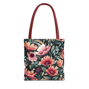 Vibrant Print Tote Bag - Colorful Flowers Polyester - Dipaliz - Bags