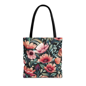 Vibrant Print Tote Bag - Colorful Flowers Polyester - Dipaliz - Bags