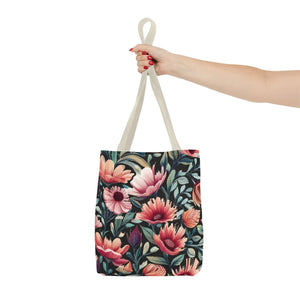 Vibrant Print Tote Bag - Colorful Flowers Polyester - Dipaliz - Bags