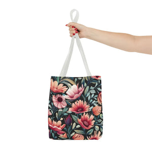 Vibrant Print Tote Bag - Colorful Flowers Polyester - Dipaliz - Bags