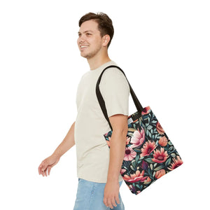 Vibrant Print Tote Bag - Colorful Flowers Polyester - Dipaliz - Bags