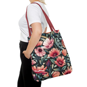 Vibrant Print Tote Bag - Colorful Flowers Polyester - Dipaliz - Bags
