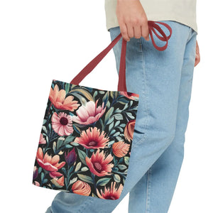 Vibrant Print Tote Bag - Colorful Flowers Polyester - Dipaliz - Bags