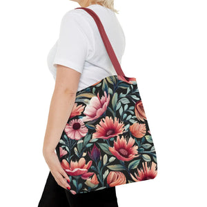 Vibrant Print Tote Bag - Colorful Flowers Polyester - Dipaliz - Bags