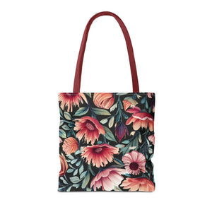 Vibrant Print Tote Bag - Colorful Flowers Polyester - Dipaliz - Bags