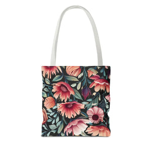 Vibrant Print Tote Bag - Colorful Flowers Polyester - Dipaliz - Bags