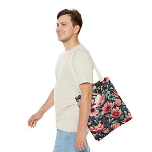 Vibrant Print Tote Bag - Colorful Flowers Polyester - Dipaliz - Bags
