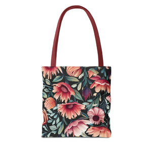 Vibrant Print Tote Bag - Colorful Flowers Polyester - Dipaliz - Bags