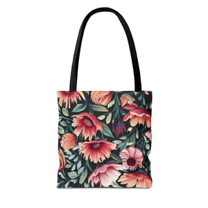 Vibrant Print Tote Bag - Colorful Flowers Polyester - Dipaliz - Bags