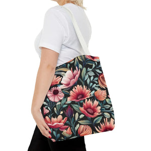 Vibrant Print Tote Bag - Colorful Flowers Polyester - Dipaliz - Bags