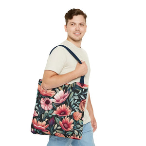 Vibrant Print Tote Bag - Colorful Flowers Polyester - Dipaliz - Bags