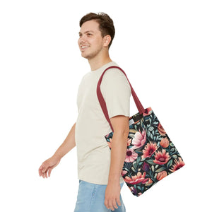 Vibrant Print Tote Bag - Colorful Flowers Polyester - Dipaliz - Bags