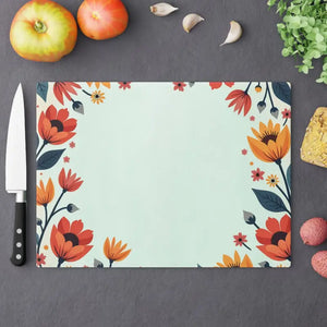 Colorful Flowers Cutting Board Durable Tempered Glass by Dipaliz - Boards
