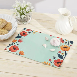 Colorful Flowers Cutting Board Durable Tempered Glass by Dipaliz - Boards