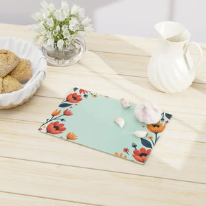 Colorful Flowers Cutting Board Durable Tempered Glass by Dipaliz - Boards