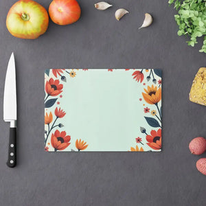 Colorful Flowers Cutting Board Durable Tempered Glass by Dipaliz - Small - Boards