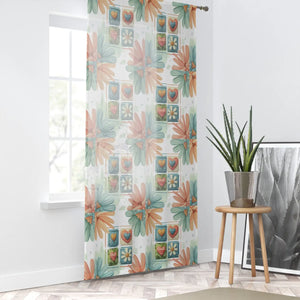 Sheer Colorful Flowers Window Curtain - 50x84 Polyester - Dipaliz - Curtains