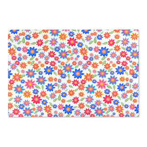 Colorful Flowers Pattern Rug – Soft Chenille - Dipaliz - Rugs