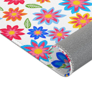 Colorful Flowers Pattern Rug – Soft Chenille - Dipaliz - Rugs