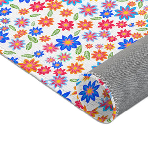 Colorful Flowers Pattern Rug – Soft Chenille - Dipaliz - Rugs