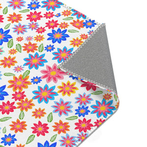 Colorful Flowers Pattern Rug – Soft Chenille - Dipaliz - Rugs