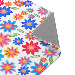 Colorful Flowers Pattern Rug – Soft Chenille - Dipaliz - Rugs